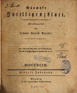Münchner Intelligenzblatt, 1799