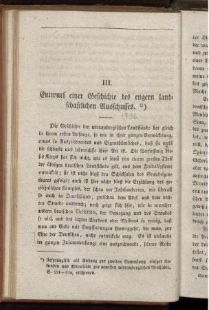 III. Entwurt einer Geschichte des engern landschaftlichen Ausschusses