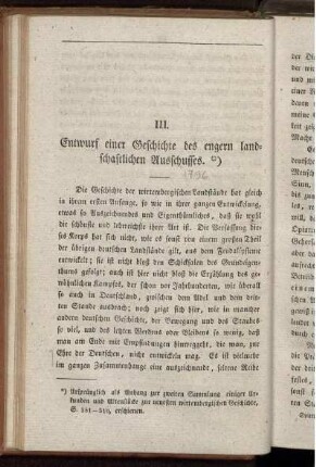 III. Entwurt einer Geschichte des engern landschaftlichen Ausschusses