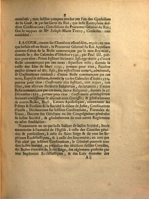 Arrest De La Cour Du Parlement : Extrait Des Registres Du Parlement. Du 6 Août 1761.