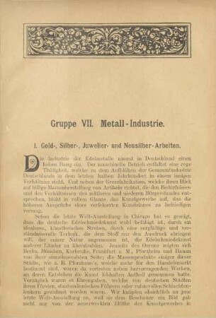 Gruppe VII. Metall-Industrie