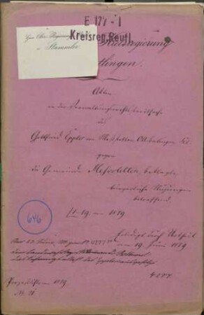 Gottlieb Eppler von Meßstetten, OA Balingen, gegen die Gemeinde Meßstetten (bürgerliche Nutzungen)