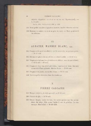 IX. Albatre, marbre blanc, etc