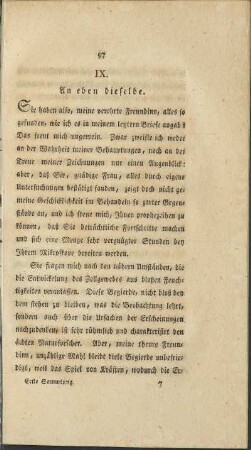 IX. An eben dieselbe.