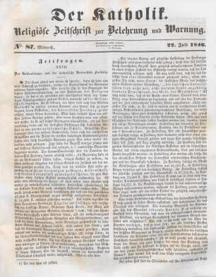397-398 Zeitfragen : XXVII. Der Radicalismus und die katholische Universität Freiburg
