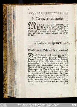 1. Regiment von Zastrow.