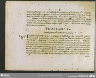 Problema IV. Horologium Horizontale construere