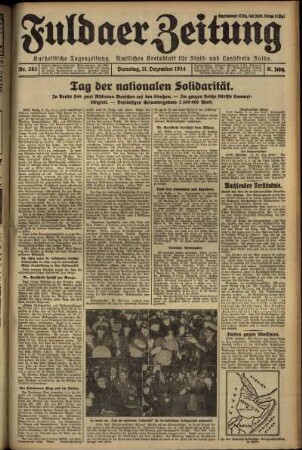 Ausgabe vom Dienstag, den 11. Dezember 1934.