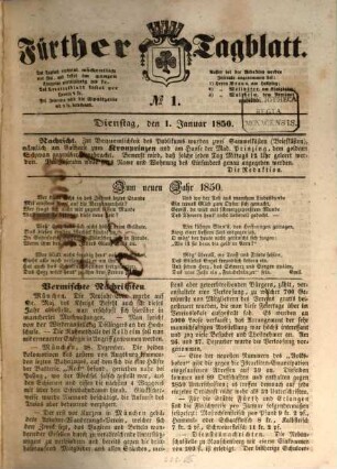 Fürther Tagblatt : General-Anzeiger für Fürth und Umgegend. 1850