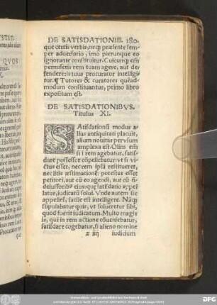 De Satisdationibus. Titulus XI.
