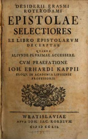 Epistolae selectiores