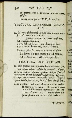 Tinctura salis Tartari. - Unguentum ad Vulnera pro pauperibus.