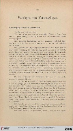 Verslagen van Vereenigingen