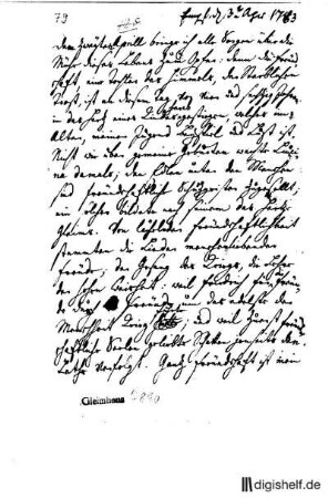 79: Brief von Johannes Müller an Johann Wilhelm Ludwig Gleim