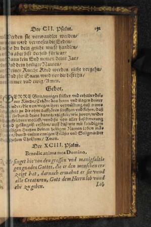 Der XCIII. [= CIII.] Psalm.