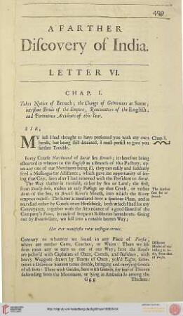 Letter VI, A Farther Discovery of India