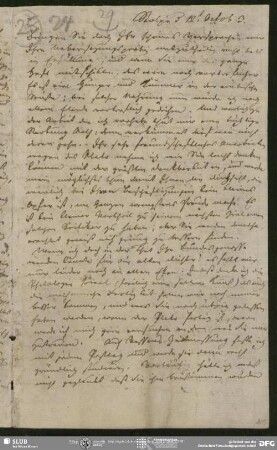 Eigenh. Brief von Friedrich Schleiermacher an August Wilhelm von Schlegel, Stolpe, 12.10.1803