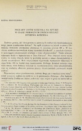 Tom 26: Poglądy Ojców Kościoła na sztukę w ciągu pierwszych dwóch stuleci istnienia Kościoła
