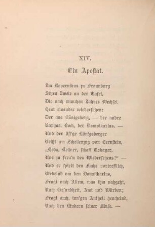 XIV. Ein Apostat.