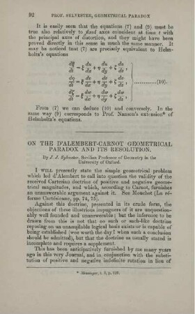 On the D'Alembert-Carnot geometrical paradox and its resolution.