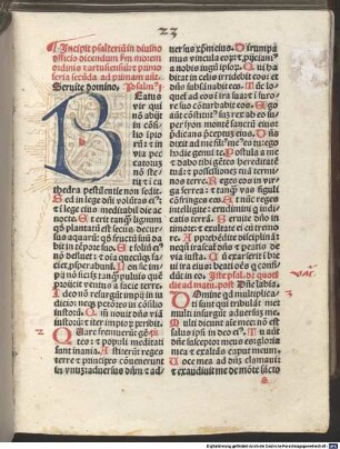 Breuiarium cartusiensium, [2]. [Psalterium. - Orationale]