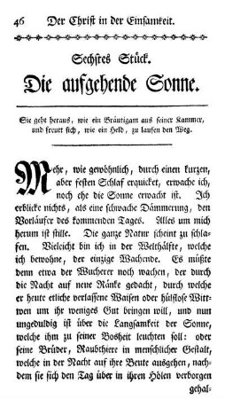VI. Stück Die aufgehende Sonne
