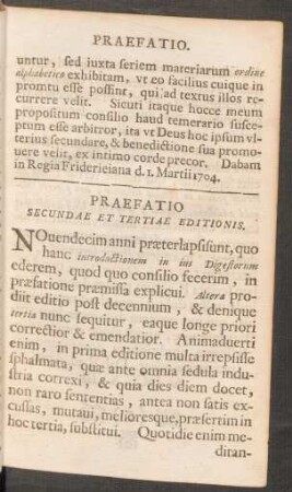 Praefatio Secundae Et Tertiae Editionis