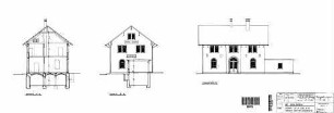 Siglingen: Ansicht Straßenseite; Schnitt A-A, B-B Empfangsgeb.
