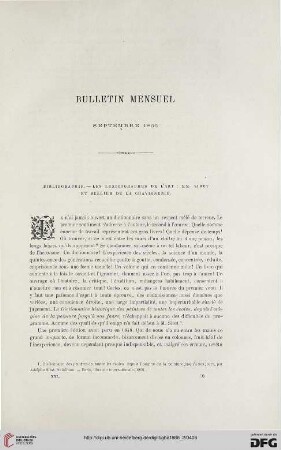 Bulletin mensuel: septembre 1866