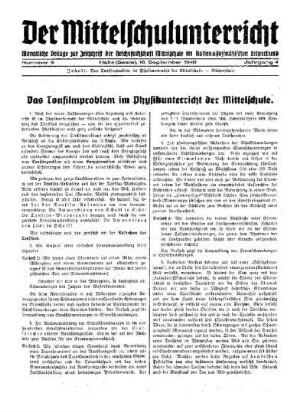 Das Tonfilmproblem im Physikunterricht der Mittelschule
