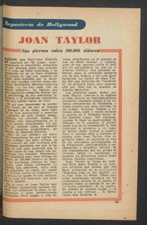 Joan Taylor - sus piernas valen 100000 dólares : Repostería de Hollywood