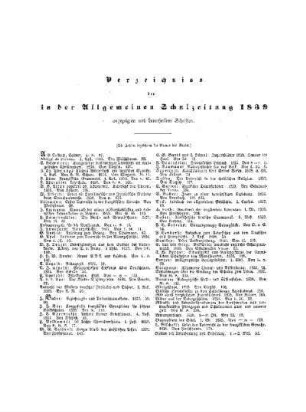 Verzeichnis der in der Allgemeinen Schulzeitung 1839 angezeigten und beurtheilten Schriften