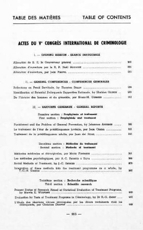 Table des matières - Table of contents