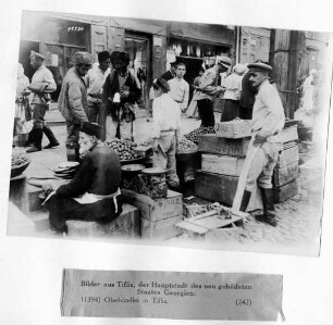 Erster Weltkrieg. Marktszene in Tiflis, Georgien