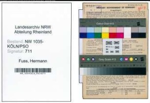 Entnazifizierung Hermann Fuss , geb. 23.04.1897 (Baecker)