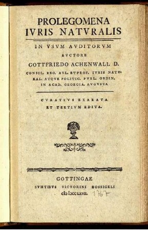 Prolegomena Iuris Naturalis : In Usum Auditorum