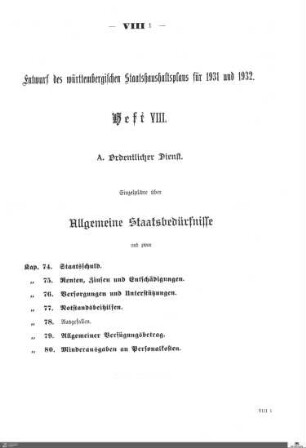 Staatshaushaltsplan 1931-1932, Heft 8