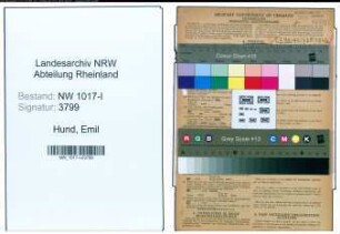 Entnazifizierung Emil Hund , geb. 02.07.1898 (Kaufmaennischer Angestellter)