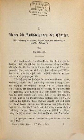 Archiv für hessische Geschichte und Altertumskunde. 15. 1880/84