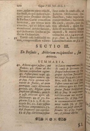 Sectio III. De Personis, Arbitrium recipientibus, seu Arbitris.