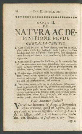 Caput II. De Natura Ac Definitione Feudi