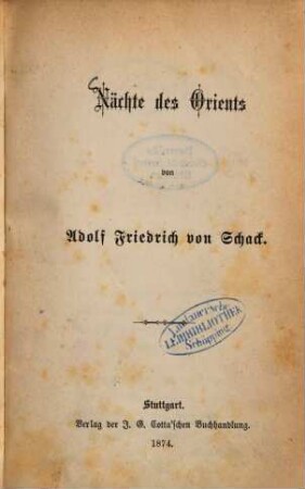Nächte des Orients
