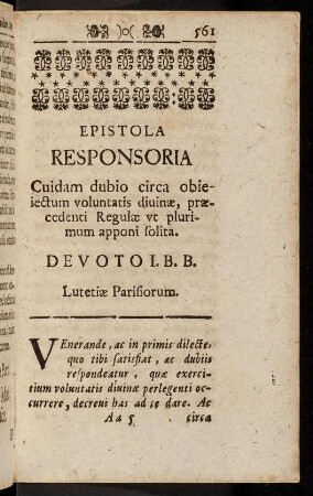 561-569, Epistola Responsoria