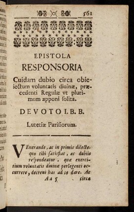 561-569, Epistola Responsoria