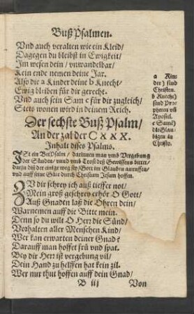 Der sechste Buß Psalm ...