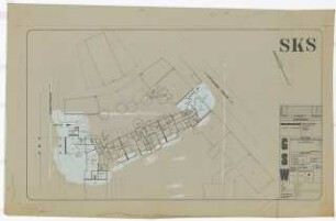 Sanierungsgebiet Kreuzberg Süd SKS, Wohnungsbau mit Geschäftsräumen, Admiralstraße Kottbusser Straße, Berlin-Kreuzberg: Grundriss Erdgeschoss 1:200