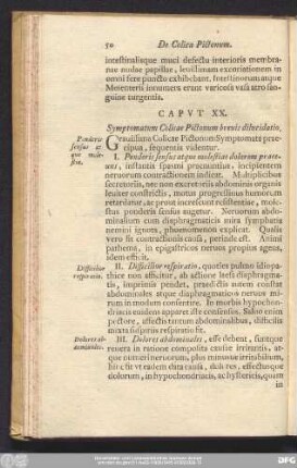 Caput XX. Symptomatum Colicae Pictonum brevis dilucidatio.