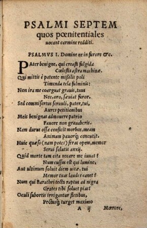 Psalmi Septem, quos poenitentiales uocant, carmine redditi