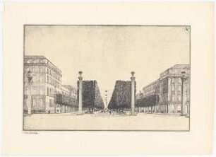 Umgestaltung der Straße Unter den Linden, Berlin: Perspektivische Ansicht