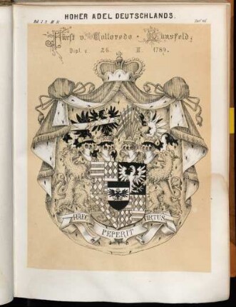 Taf. 46. Fürst v. Colloredo-Mansfeld, Dipl. v. 26.III.1789